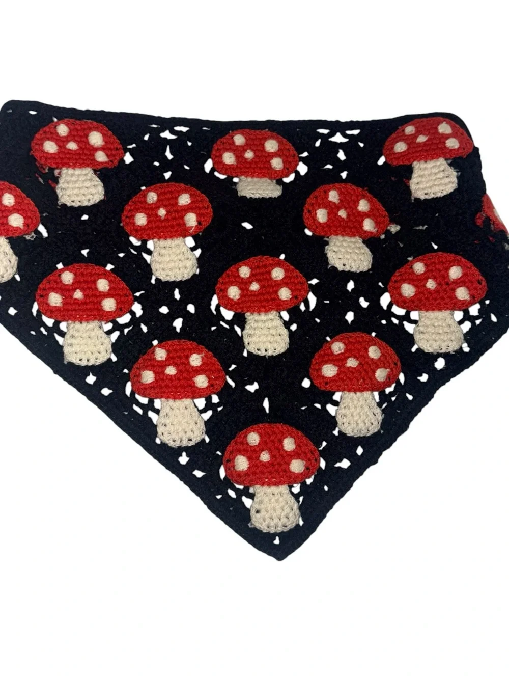 Crochet Bandana Hair Scarf mushrooms Knitted Head Kerchief Headband Headwrap